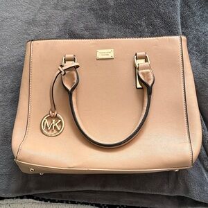 Michael Kors Beige Leather Satchel